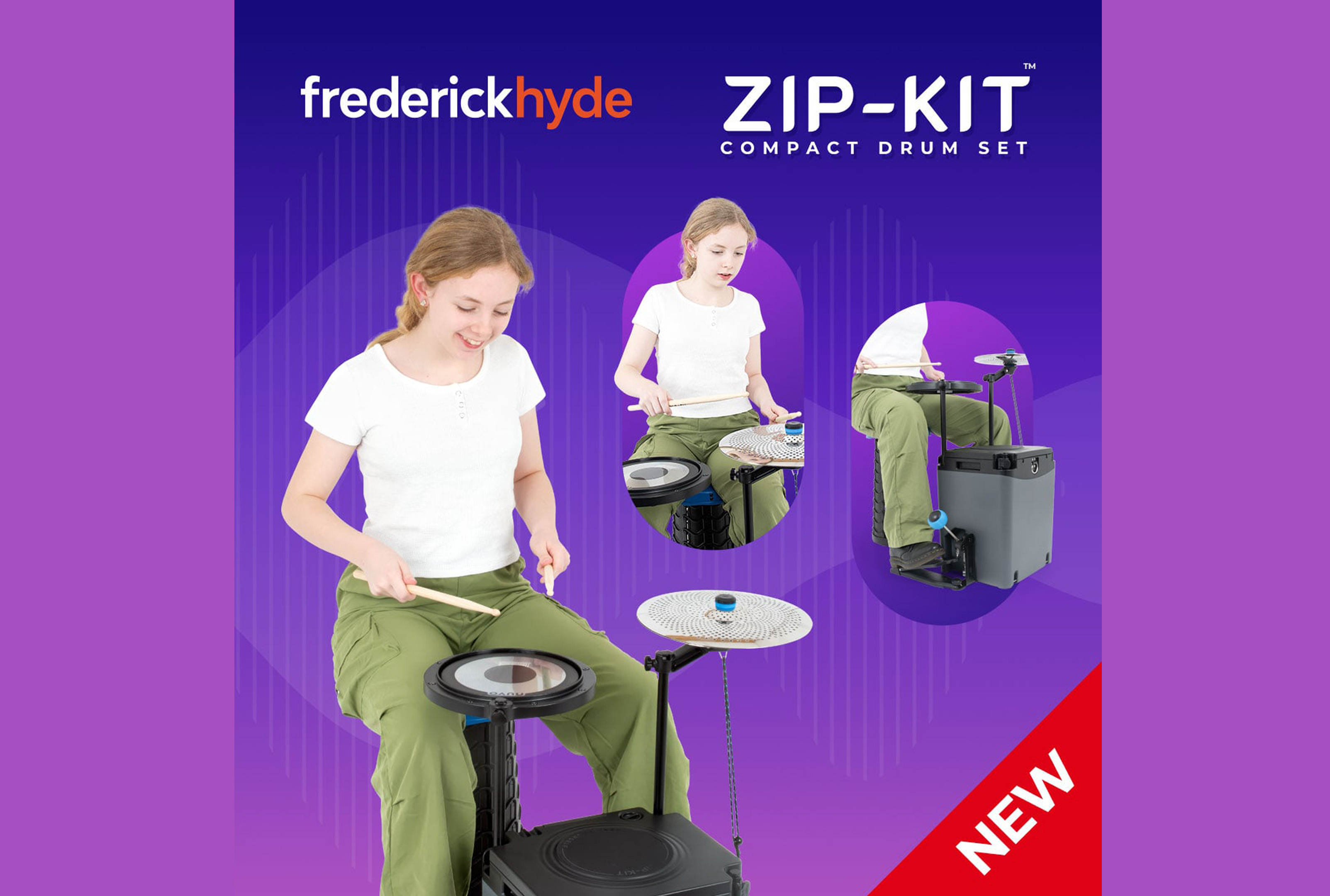 The new Zip-Kit compact drum set by NUVO